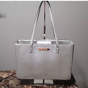 NWOT ANNE KLEIN Silver Snake Skin Design Shoulder Bag